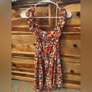 SHEIN Multicolor Floral Ruffle Mini Dress